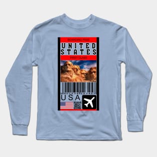 USA first class boarding pass Long Sleeve T-Shirt